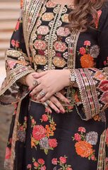 Trending Hira Faisal SILK PRINT BLACK