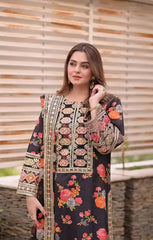 Trending Hira Faisal SILK PRINT BLACK
