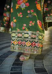 Trending Hira Faisal SILK PRINT Green